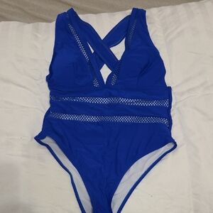 Womens Blue One Piece Swimsuit
